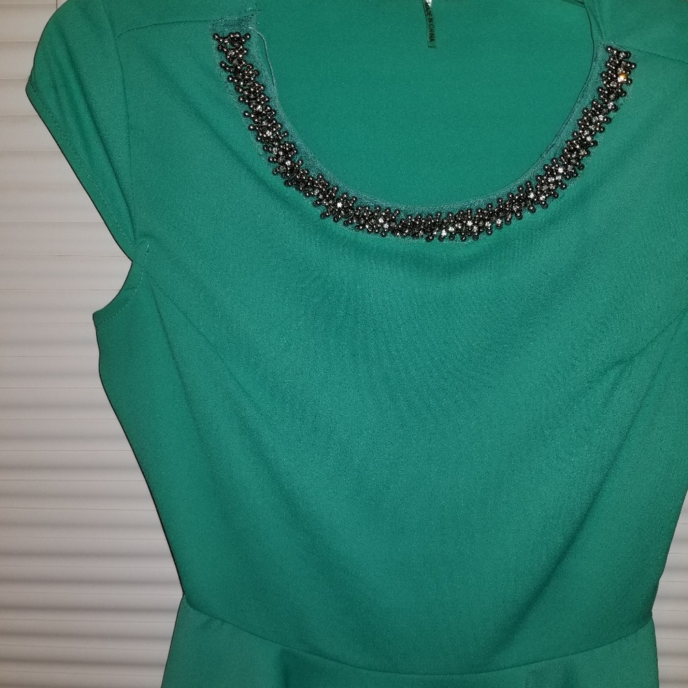 turquoise formal top